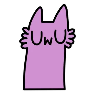 😌 fb1ee4e8 UwU uwu, fofo, kawaii, emote, meme, roxo, gato, animal de estimação whatsapp sticker