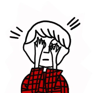 🙈 81c44efb dibujos animados, rojo, franela, ojos, cabeza whatsapp sticker