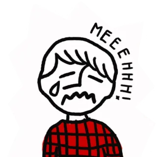 😭 a9861226 MEEEHHH! triste, llorando, expresión, dibujos animados, pegatina whatsapp sticker