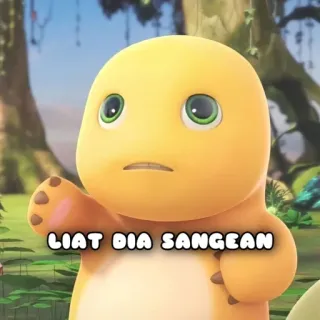 🤨 9d31ef8c LIAT DIA SANGEAN dessin animé, dinosaure, animal, animé whatsapp sticker