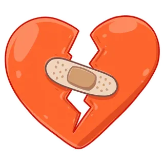 💔 c8e1ed1e Herz, gebrochenes Herz, Verband, Liebe, Heilung, traurig, Beziehung, Cartoon telegram sticker