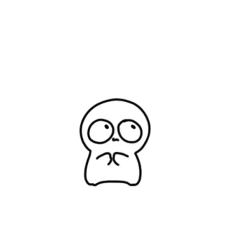 💬 1ca14c22 cartoon, character, emotion, cute, sad, nervous, white, black telegram sticker