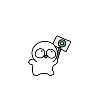 💬 20af55da character, white, blob, flag, eyes, carton telegram sticker