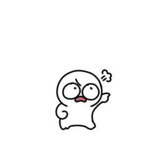 💬 5541e99f cartoon, character, angry, pointing, white telegram sticker