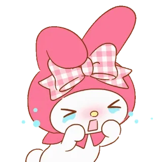 💬 db85bba3 My Melody My Melody, Sanrio, fofo, chorando, desenho animado, kawaii whatsapp sticker