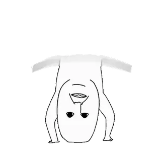 💬 359bc127 스티커, 거꾸로, 흰색, 단순한, 만화 whatsapp sticker