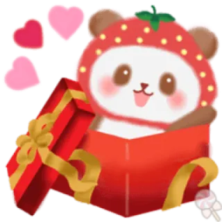 💕 e0f4a15d 熊, 草莓, 礼物, 心, 可爱, 卡通, 可爱 telegram sticker