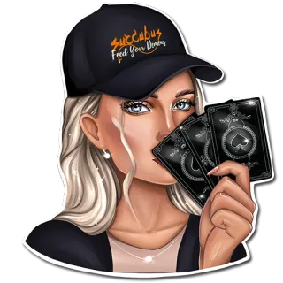 ♦️ 98be762e succubus FEED YOUR DEMONS succube, demone, donna, carte telegram sticker