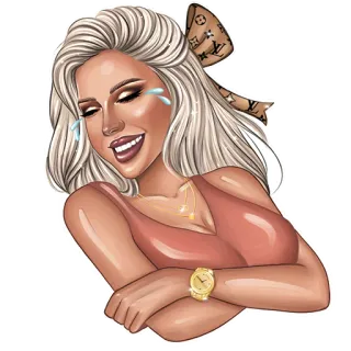 😂 d63473ba donna, bionda, sorriso, felice, moda, glamour telegram sticker