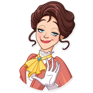 🖐 18634fb2 cartoon, character, woman, waving, greeting, formal telegram sticker