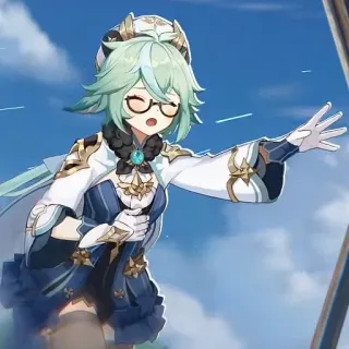 😖 909de378 Sucrose Genshin Impact Anime, Personage, Videogame, Genshin Impact, Sucrose telegram sticker