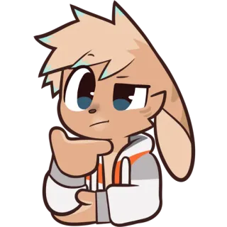 🤔 17452bf9 мультфильм, животное, персонаж, кролик, заяц, рисунок, аниме whatsapp sticker