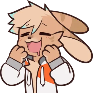 🤤 31a8aa68 мультфильм, кролик, милый, персонаж, животное, антропоморфный whatsapp sticker