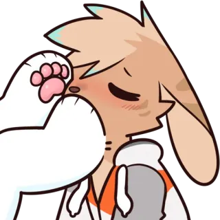 🐾 650e4a55 Мультик, Поцелуй, Животное, Фурри, Милый, Антропоморфный, Любовь whatsapp sticker