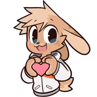 ❤️ 7a40931d мультфильм, животное, сердце, любовь, милый, кролик whatsapp sticker