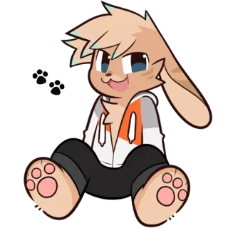 🐾 98815523 зайчик, антропоморфный, пушистый, мультяшный, милый, животное, персонаж whatsapp sticker