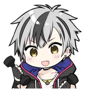 😃 713de635 アニメ, ちびキャラ, キャラクター, かわいい, ヘッドホン, 若者 telegram sticker