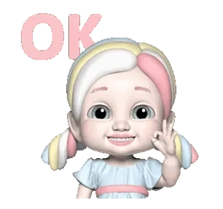 👌 57810c2f OK cartoon, girl, ok, gesture, approval, cute, agree telegram sticker