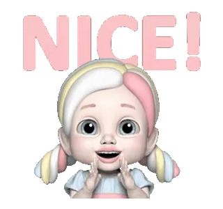 👌 c69f1a45 NICE! cartoon, girl, nice, cute, positive telegram sticker