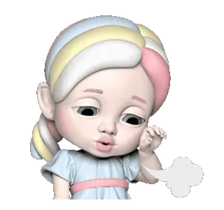 😓 d2c0f5cf cartoon, doll, cute, girl, emoji, blowing, pastel telegram sticker