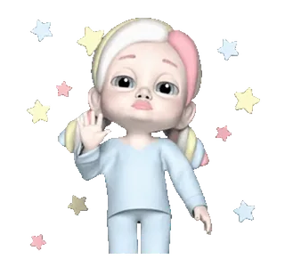 ✋ eb71872e cartoon, girl, stars, cute, avatar telegram sticker
