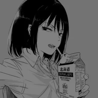 ⌨️ 40722a99 北海道 Anime, Chica, Bebida, Leche, Japonés telegram sticker