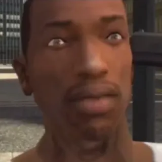 😯 c6db887e CJ Grand Theft Auto cj, grand theft auto, เกม, ตัวละคร, นักเลง, วิดีโอเกม telegram sticker