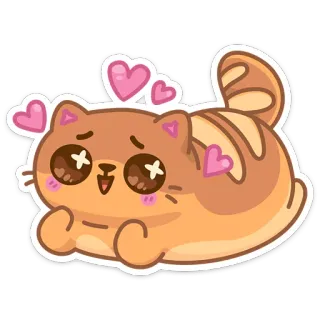 😍 31d4827e gato, lindo, corazones, kawaii, gatito, pegatina telegram sticker