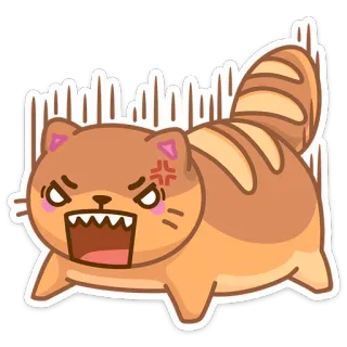 😡 f16cc03c gato, enojado, dibujo animado, animal, pegatina, felino telegram sticker