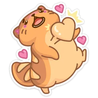 ❤️ 2f7648d8 imut, kartun, anjing laut, hati, senang, binatang, kawaii whatsapp sticker