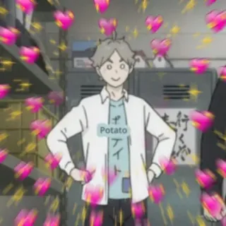 🏐 540be680 Potato 动漫, 土豆, 爱心, 可爱, 卡通 telegram sticker