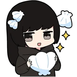 🥹 b31552c1 Аниме, Чиби, Ракушки, Милый, Девушка whatsapp sticker