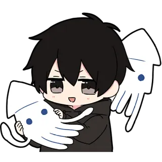 🪼 2e4cbe63 Anime, Calamaro, Kawaii, Carino, Chibi, Cartoni animati, Manga telegram sticker