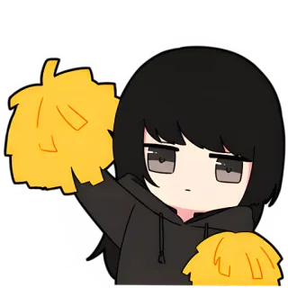 🤩 4973a6e3 cheerleader, anime, girl, pom-poms telegram sticker