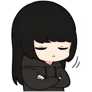 😔 4f53404a anime, girl, angry, bored, disappointed telegram sticker