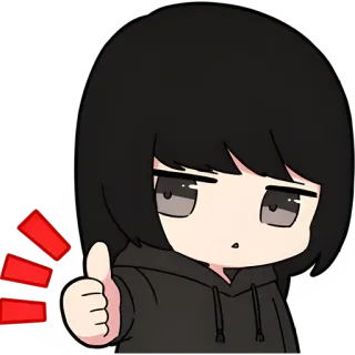 👍 cca57a79 anime, girl, cute, thumbs up, approval telegram sticker