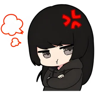 😤 e00990e4 anime, angry, annoyed, cartoon, character, emoticon telegram sticker