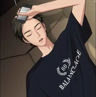 🌨 13c626db BALANCIAGE man, sleeping, korean, shirt, phone, balenciaga telegram sticker