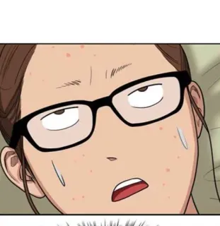 🌨 52676ea3 woman, glasses, face, expression, cartoon, character, sweat telegram sticker