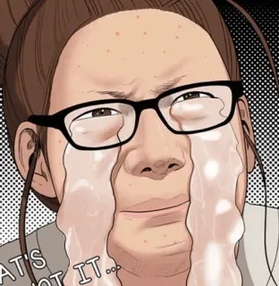 🌨 5b2e42e5 THAT'S NOT IT... crying, emotional, glasses, sad, tears telegram sticker