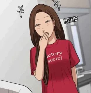 🌨 bf1dc088 HEHE cartoon, kiss, hehe, cute, woman telegram sticker