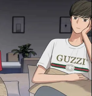 🌨 c4fb9dc5 GUZZI cartoon, anime, boy, guzzi, shirt telegram sticker