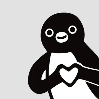 😘 d8f99d51 penguin, hati, cinta, imut, hewan telegram sticker