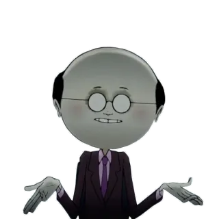 💁‍♂ 99012ec4 Cartone animato, Personaggio, Confuso, Scrollata di spalle, Uomo, Occhiali, Completo telegram sticker