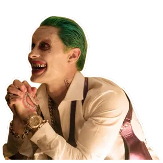 👌 2a985f10 The Joker Suicide Squad Złoczyńca, Przestępca, Szalony, Zły, Klaun telegram sticker