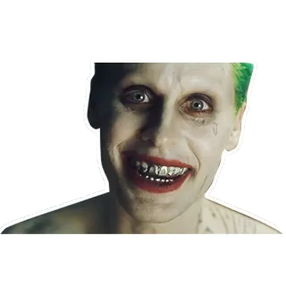 ❤ 6f374f5a Joker Suicide Squad złoczyńca, klaun, szalony, przestępca, Jared Leto, Legion Samobójców telegram sticker