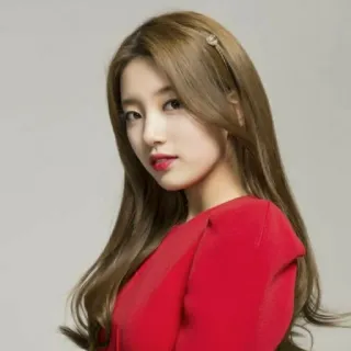 ❄️ 7720865a wanita, korea, aktris, potret, gaun merah, kecantikan telegram sticker