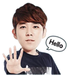 😀 dec64b64 Hello cześć, powitanie, kreskówka, przyjazny, osoba telegram sticker