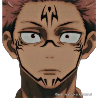👀 316b180c Ryomen Sukuna Jujutsu Kaisen @animestickerchannel anime, manga, jujutsu kaisen, ryomen sukuna, sticker, khuôn mặt telegram sticker