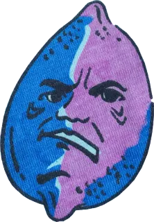 🍋 3251a72b marah, wajah, terpisah, biru, merah muda, lemon, buah whatsapp sticker